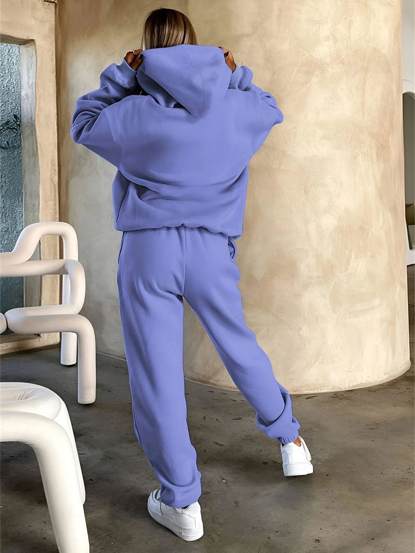 Fash-Track Suit Set - Loungewear Women's Letter Print Hoodie & Pants with Drawstring -  - #tag1#