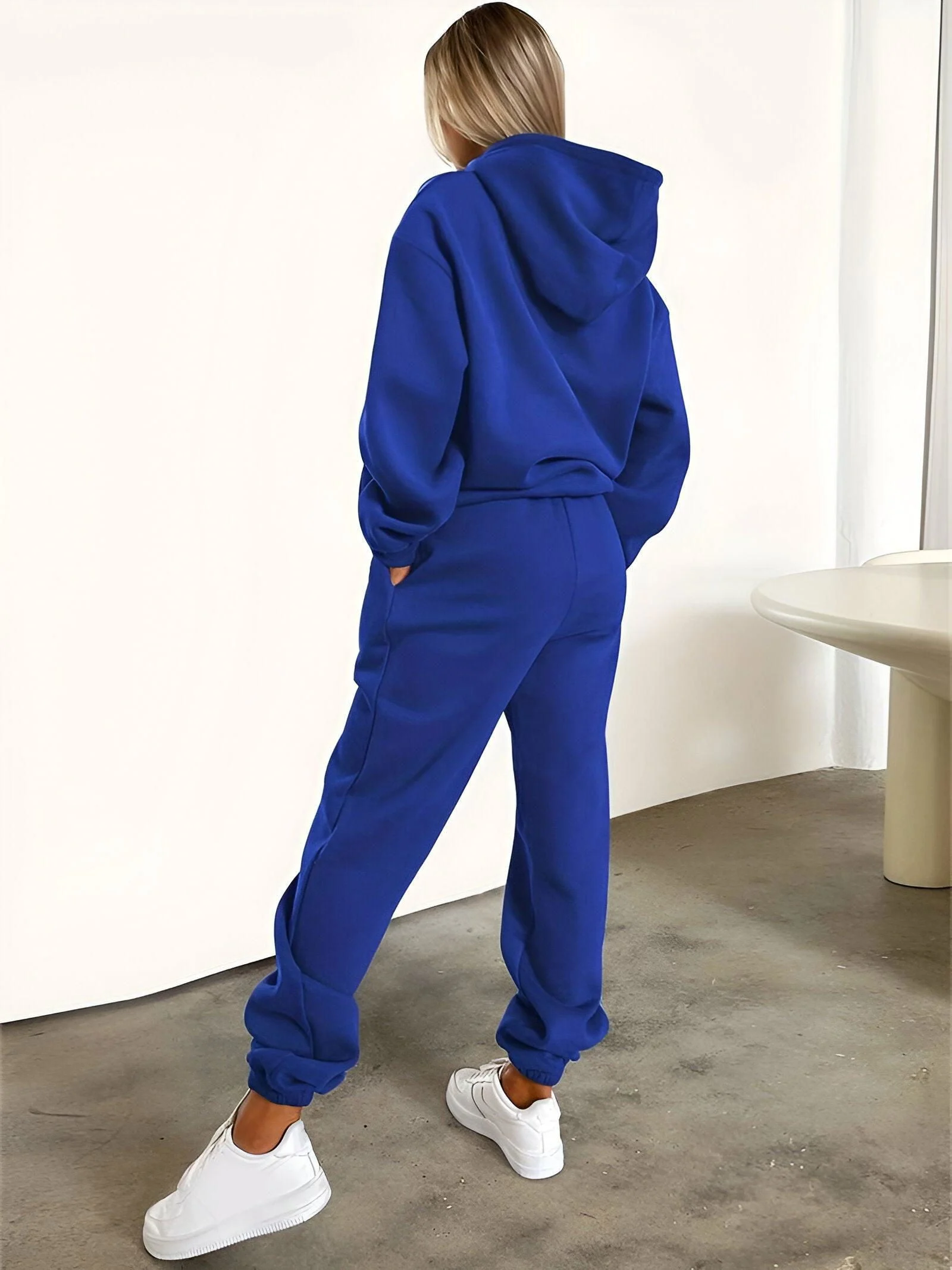 Fash-Track Suit Set - Loungewear Women's Letter Print Hoodie & Pants with Drawstring -  - #tag1#