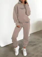 Fash Track Suit Set Loungewear Women s Letter Print Hoodie Pants with Drawstring tag1
