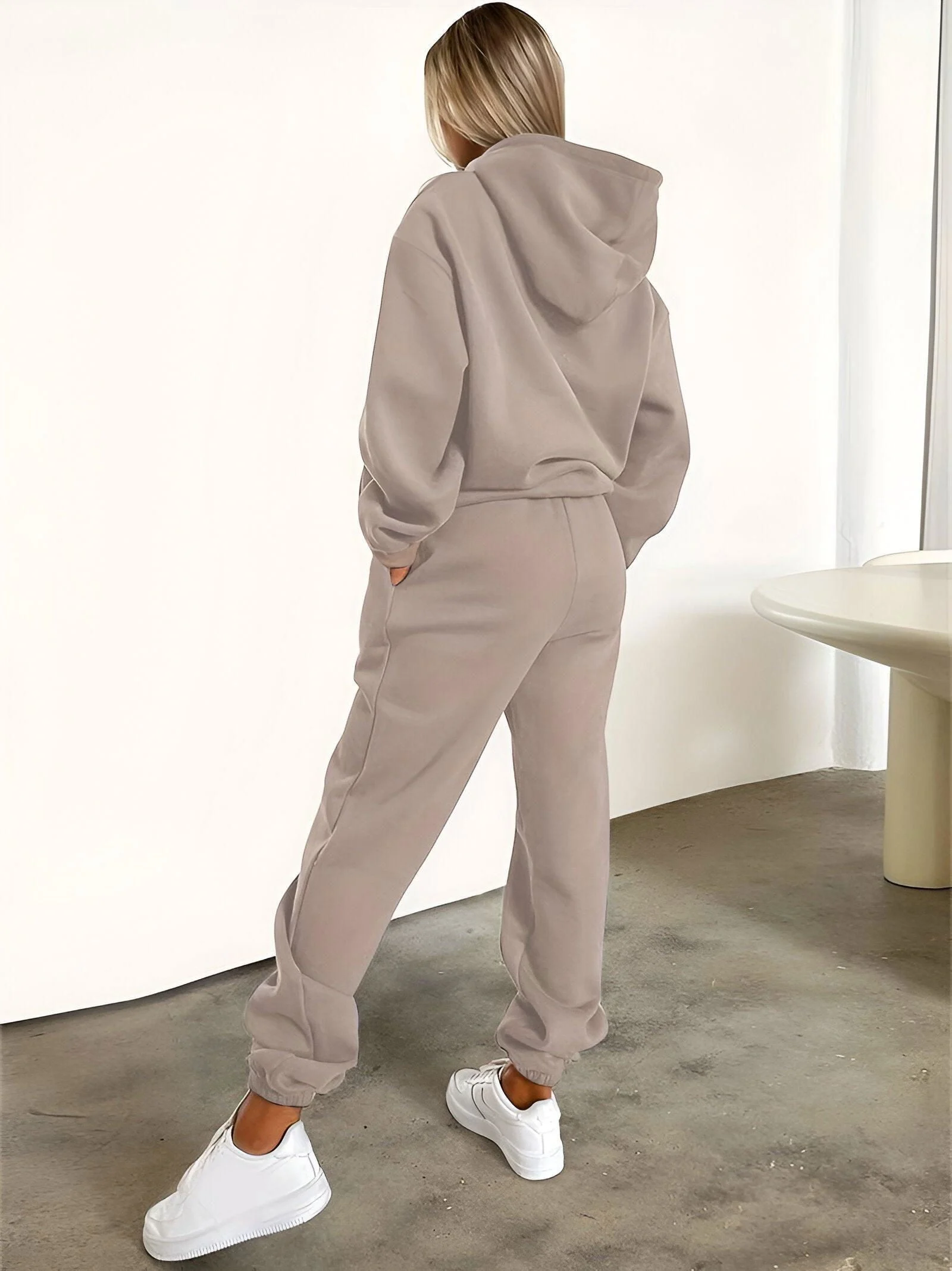 Fash-Track Suit Set - Loungewear Women's Letter Print Hoodie & Pants with Drawstring -  - #tag1#