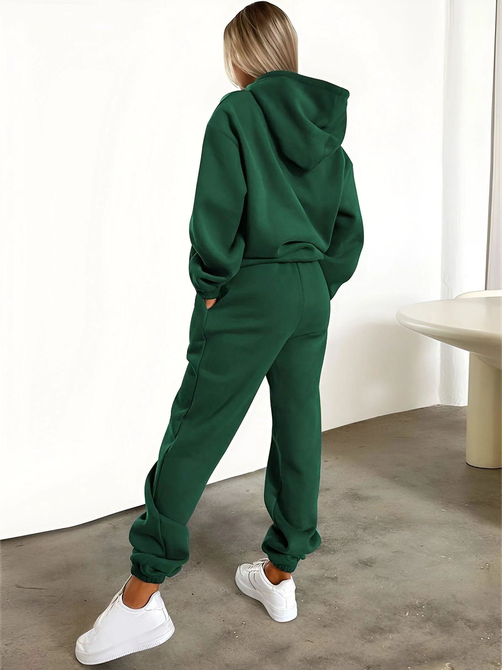 Fash-Track Suit Set - Loungewear Women's Letter Print Hoodie & Pants with Drawstring -  - #tag1#