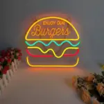 Fast Food Neon Sign Colorful Fast Food Sign USB Night Light tag1