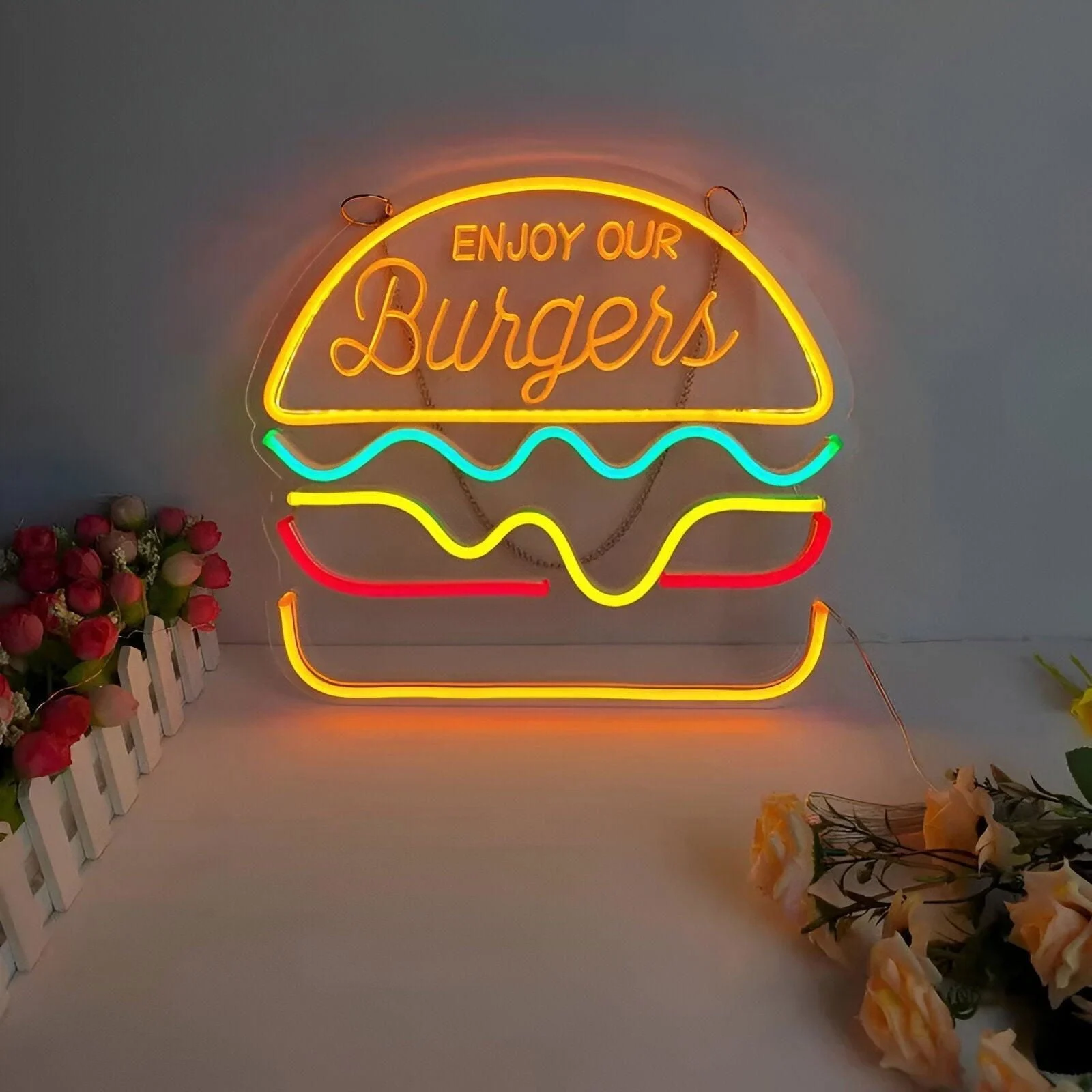 Fast Food Neon Sign - Colorful Fast Food Sign - USB Night Light -  - #tag1#
