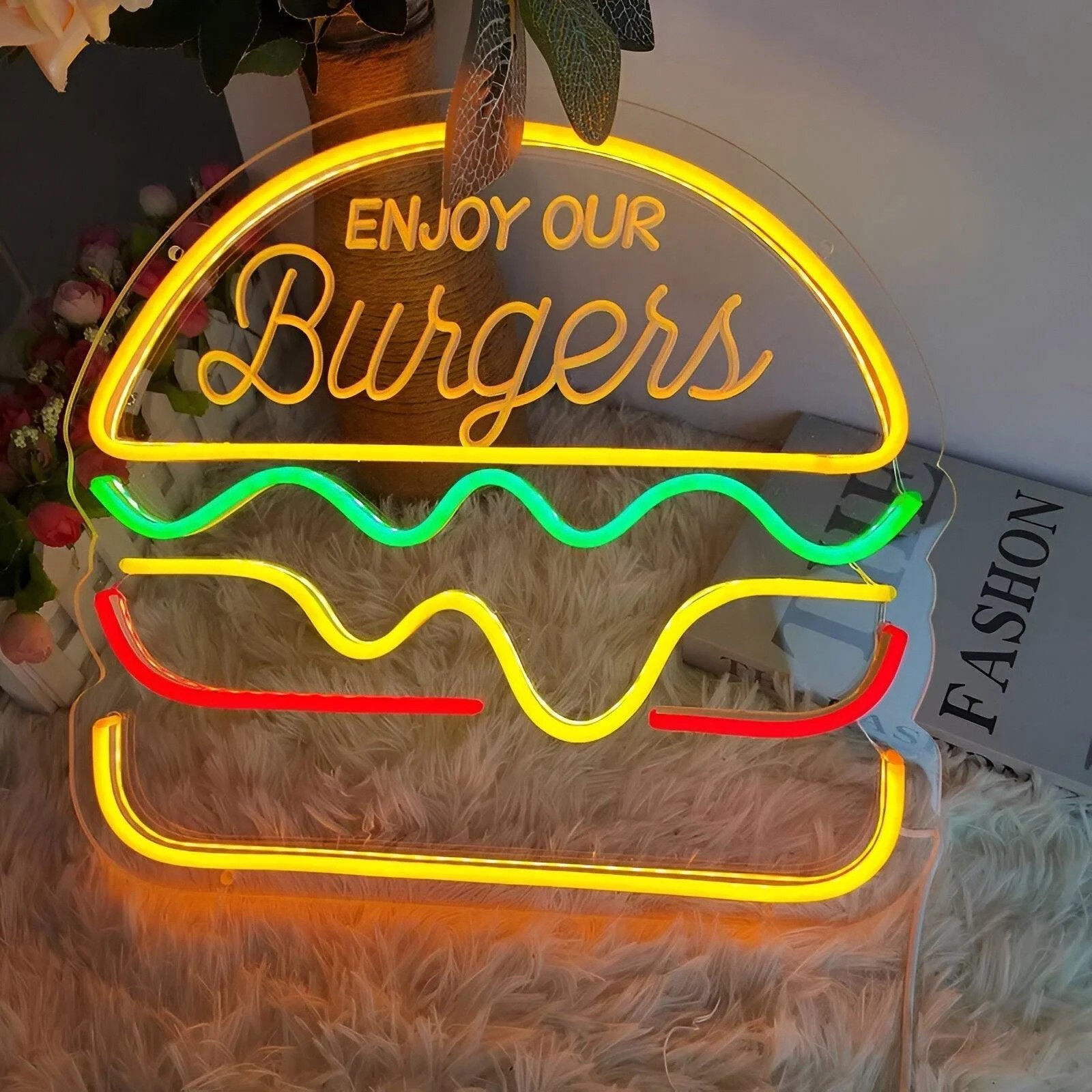 Fast Food Neon Sign - Colorful Fast Food Sign - USB Night Light -  - #tag1#