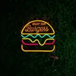 Fast Food Neon Sign Colorful Fast Food Sign USB Night Light tag1