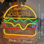 Fast Food Neon Sign Colorful Fast Food Sign USB Night Light tag1