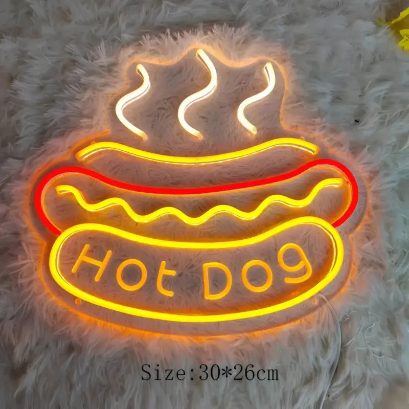 Fast Food Neon Sign Colorful Fast Food Sign USB Night Light tag1