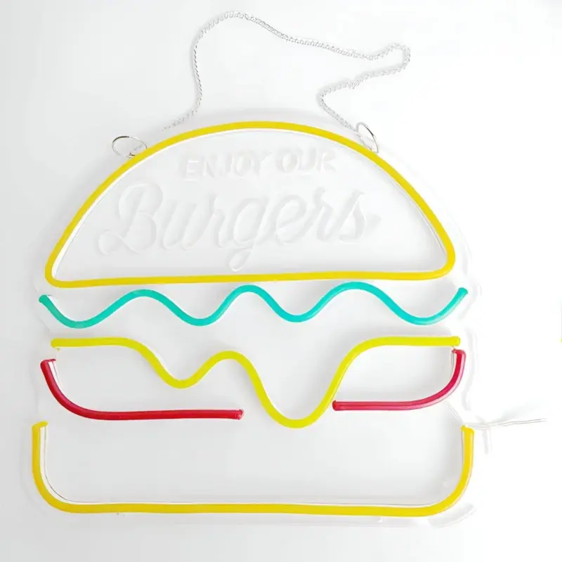 Fast Food Neon Sign Colorful Fast Food Sign USB Night Light tag1