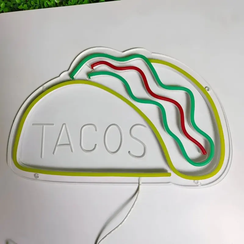 Fast Food Neon Sign Colorful Fast Food Sign USB Night Light tag1