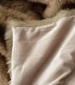 Faux Fur Blanket Light Brown Caramel tag1