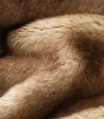 Faux Fur Blanket Light Brown Caramel tag1