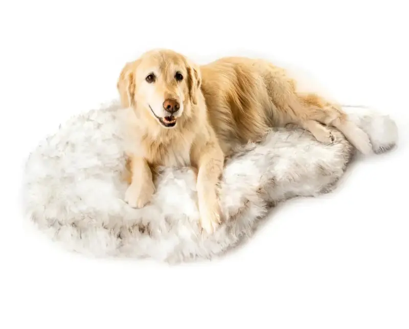 Faux Fur Dog Bed tag1