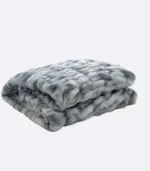 Faux Fur Throw Blanket Decorative Large Blue tag1