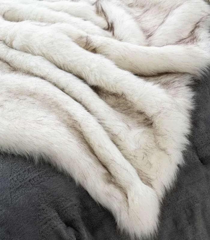 Faux Fur Throw Blanket Large White 2.5-3 kg -  - #tag1#