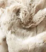 Faux Fur Throw Blanket Leopard Print Soft Beige tag1