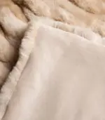 Faux Fur Throw Blanket Luxe Beige Plush and Thick 2 kg tag1