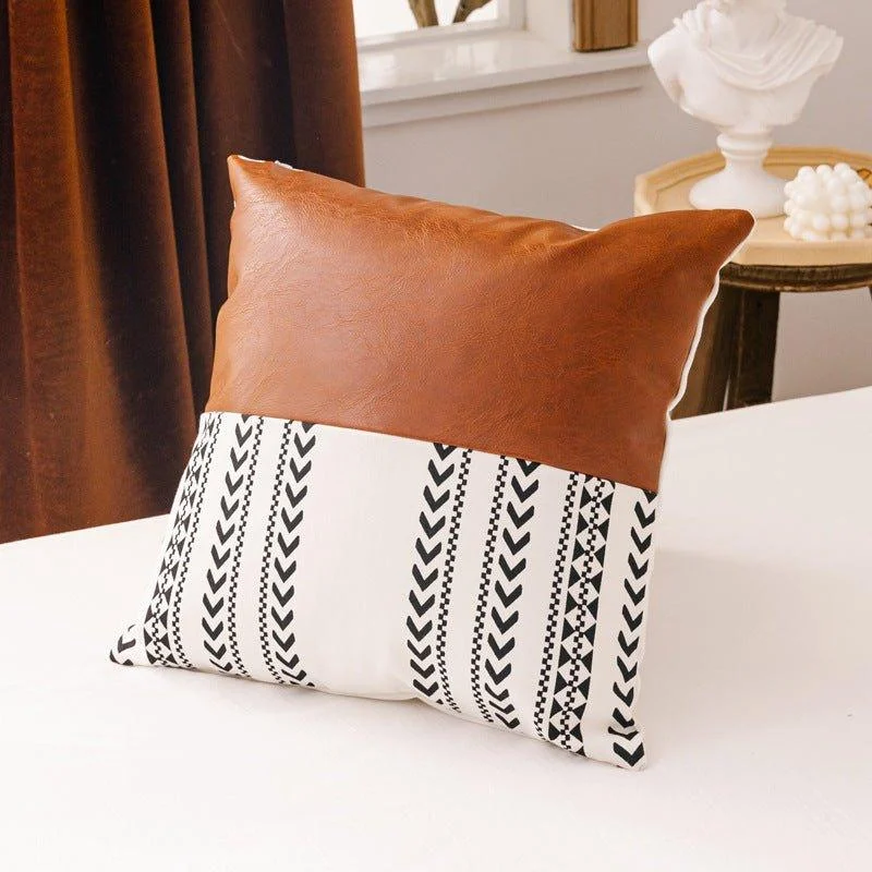 Faux Leather Chevron Cushions -