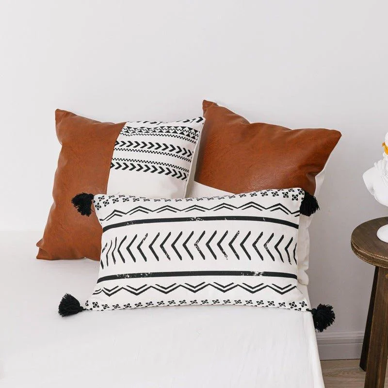 Faux Leather Chevron Cushions -