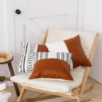 Faux Leather Chevron Cushions