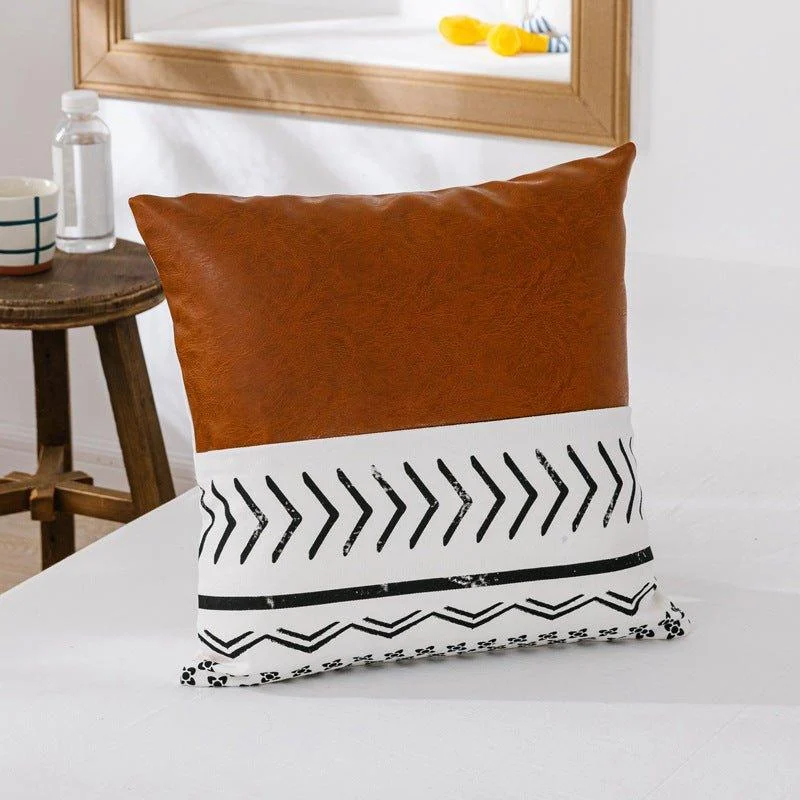 Faux Leather Chevron Cushions -