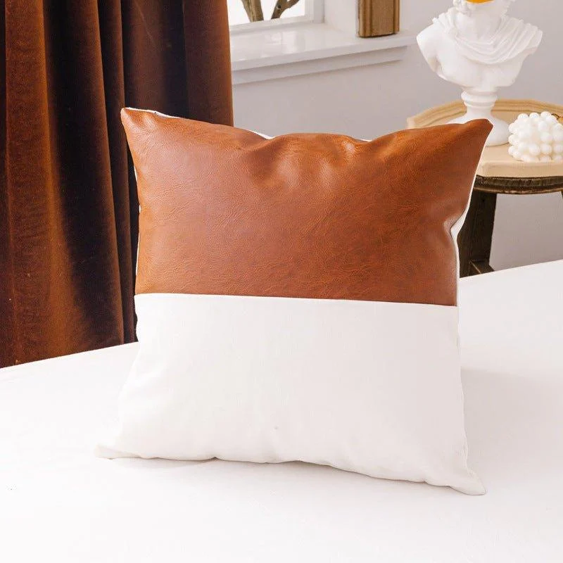 Faux Leather Chevron Cushions -