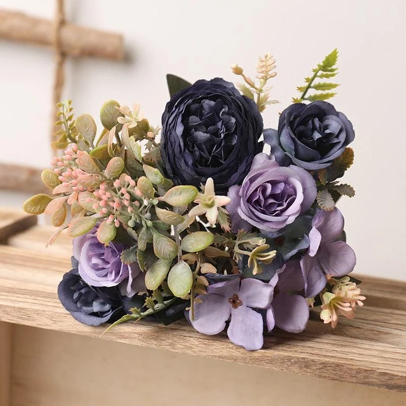 Faux Silk Roses Bouquet -