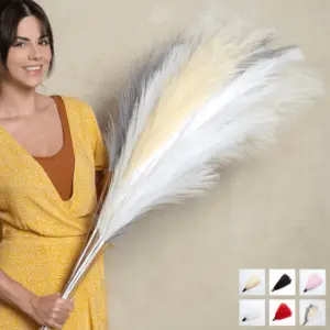 Faux Tall Pampas Grass Decor 10 Pcs 40” – 120 Branches Popmas Grass