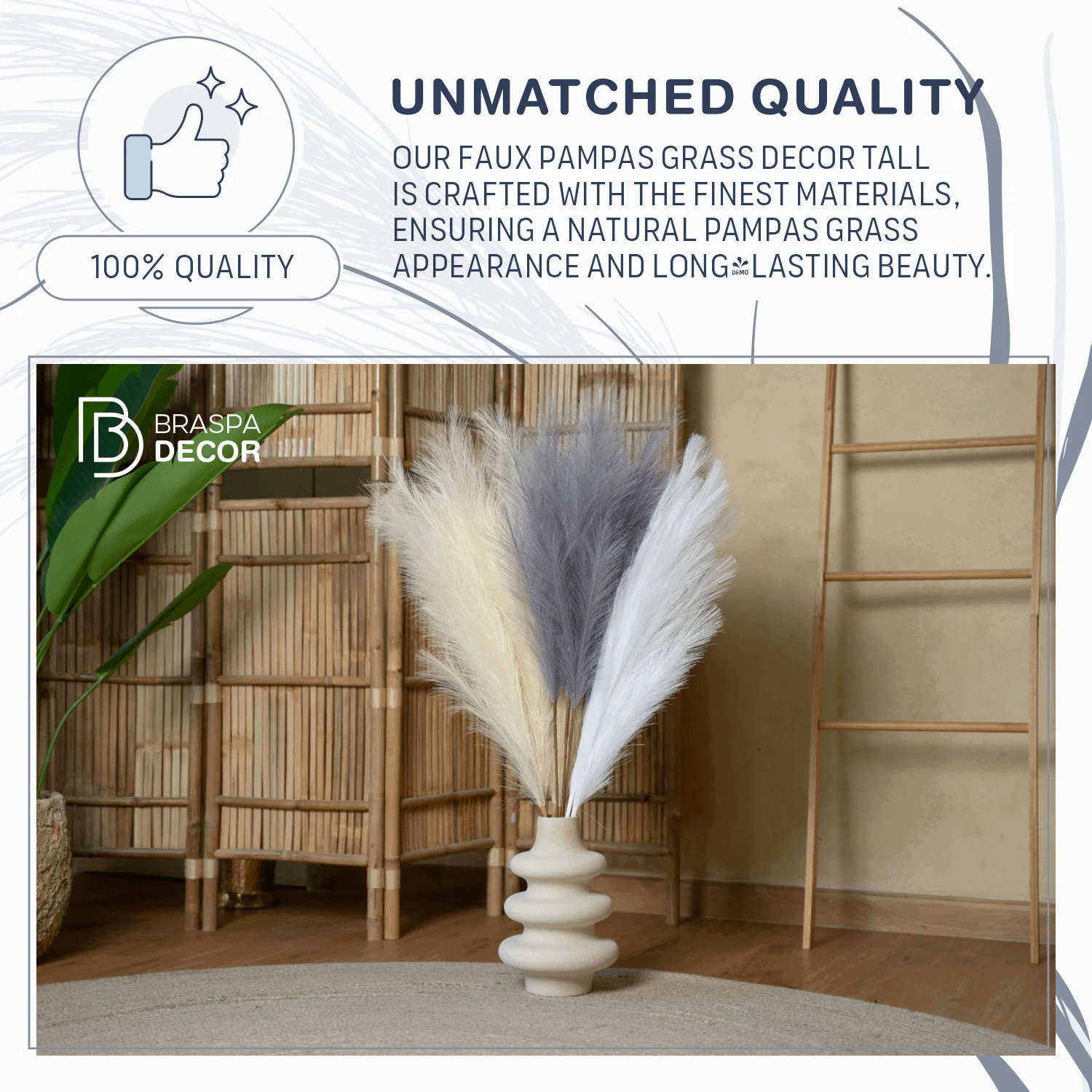 Faux Tall Pampas Grass Decor 10 Pcs 40” – 120 Branches Popmas Grass -  - #tag1#