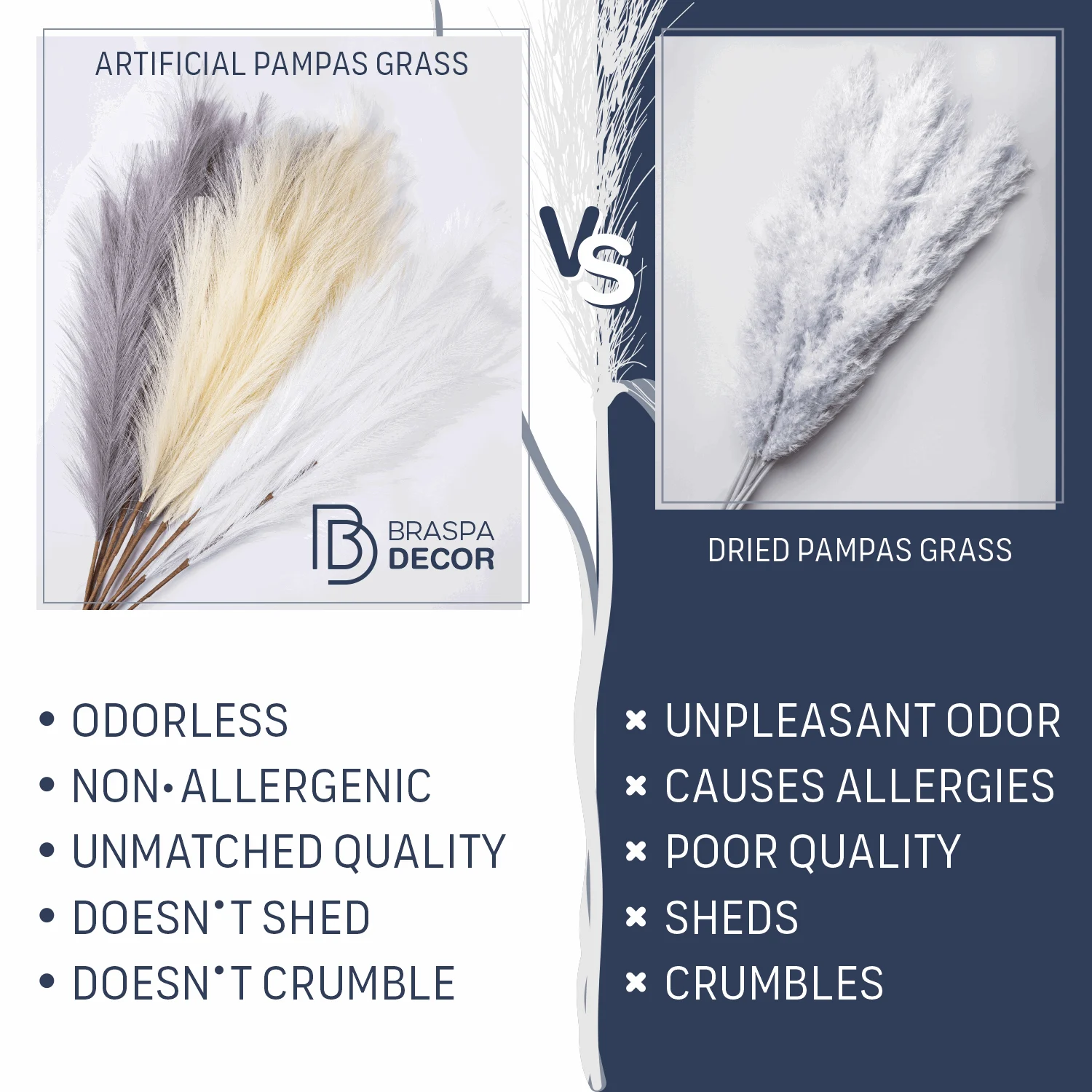 Faux Tall Pampas Grass Decor 10 Pcs 40” – 120 Branches Popmas Grass -  - #tag1#