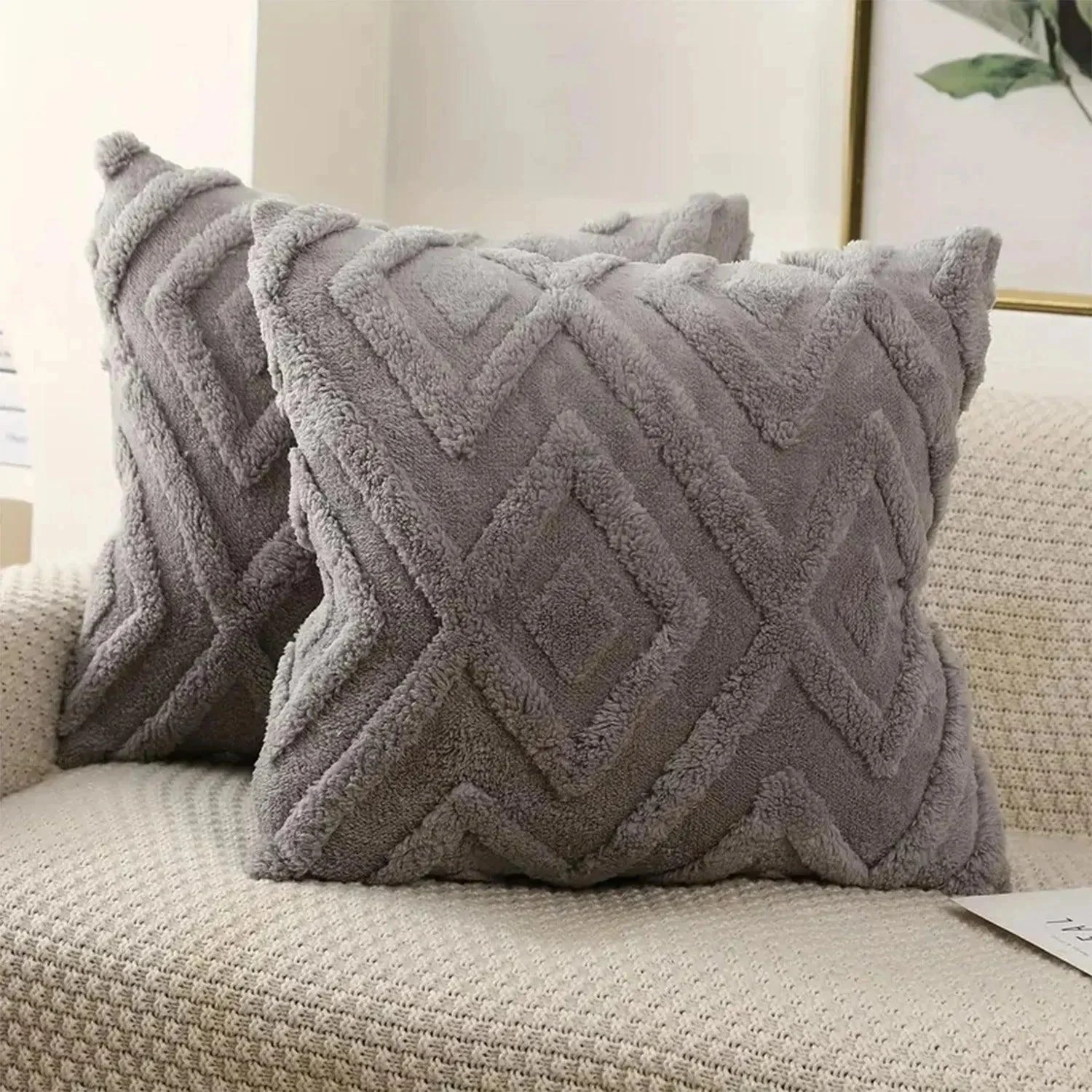 Faux Wool Patterned Cushion Cover -  - #tag1#