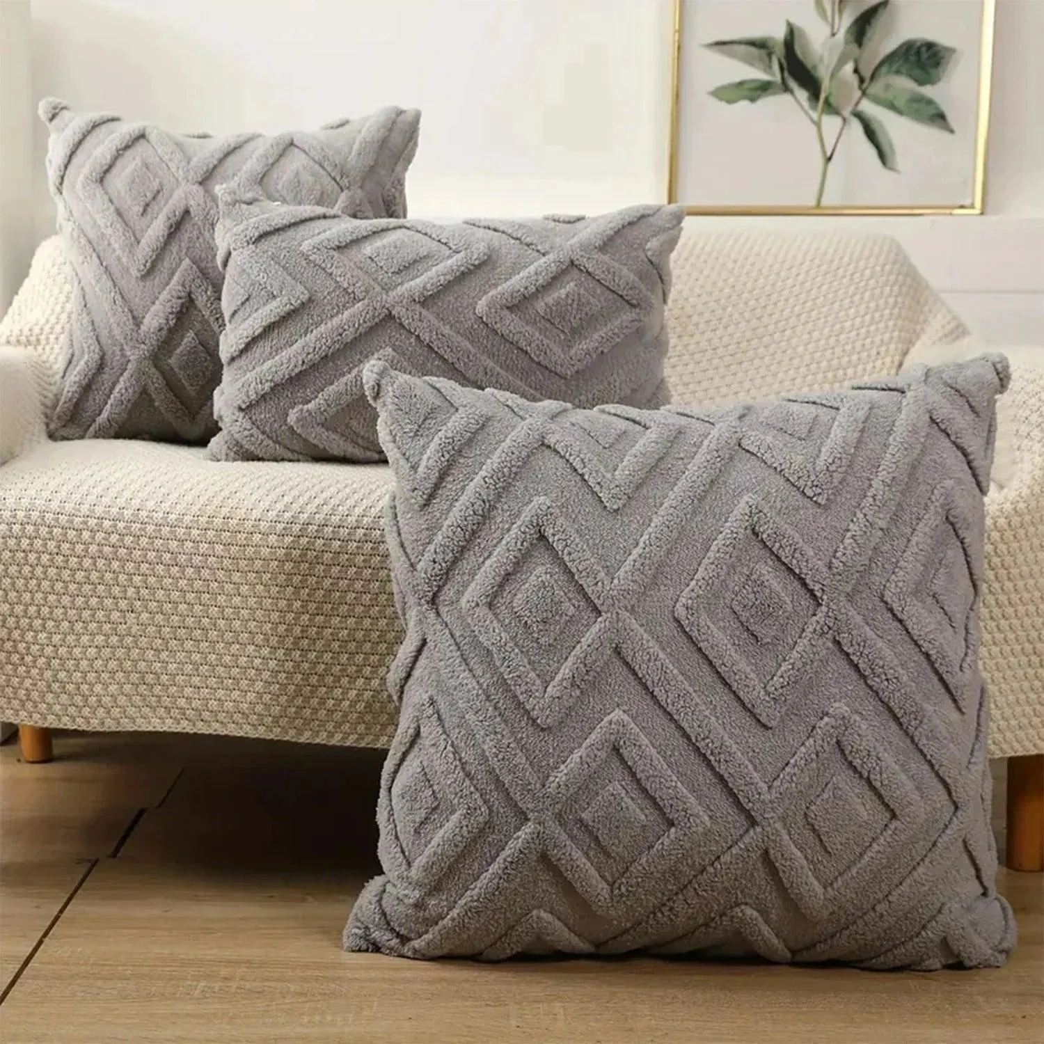 Faux Wool Patterned Cushion Cover -  - #tag1#