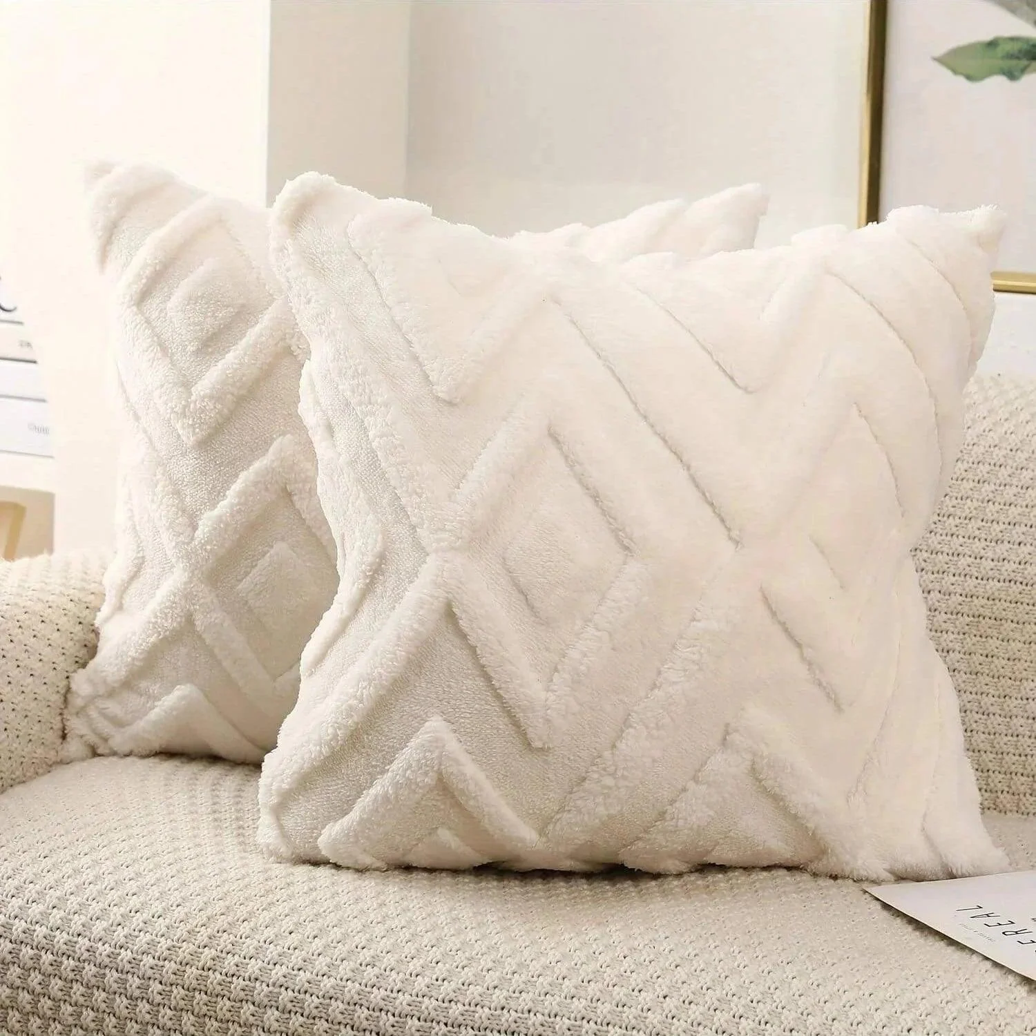 Faux Wool Patterned Cushion Cover -  - #tag1#