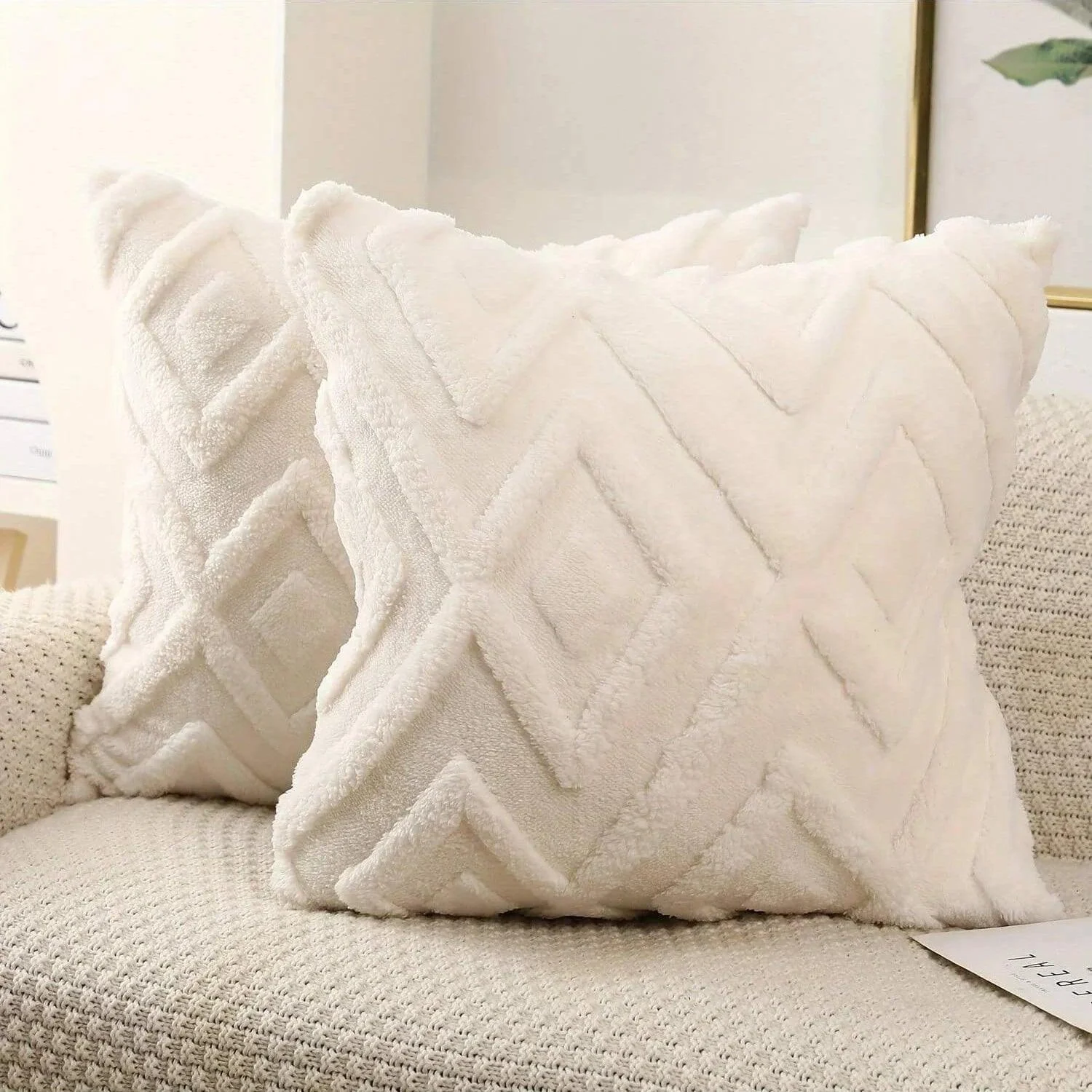 Faux Wool Throw Pillow Cover -  - #tag1#