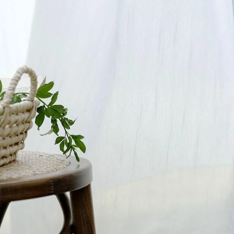 Faye Linen Look Semi Transparent Curtains Soft Roof -  - #tag1#