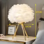 Feather Glow Handmade Ostrich Feather Table Lamp for Romantic Ambiance tag1