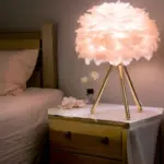 Feather Glow Handmade Ostrich Feather Table Lamp for Romantic Ambiance tag1
