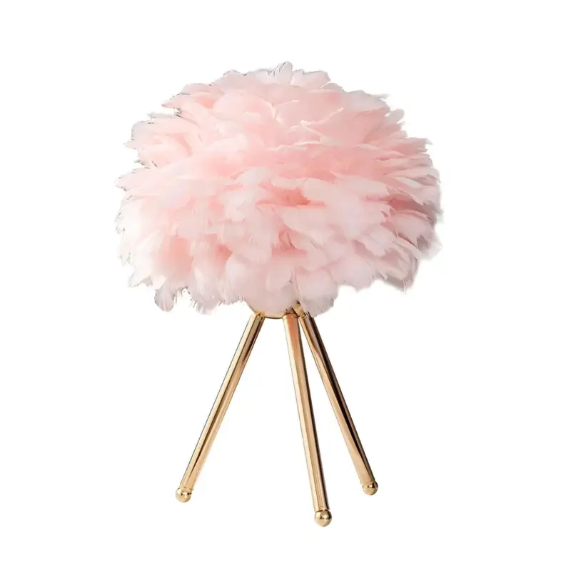 Feather Glow Handmade Ostrich Feather Table Lamp for Romantic Ambiance tag1