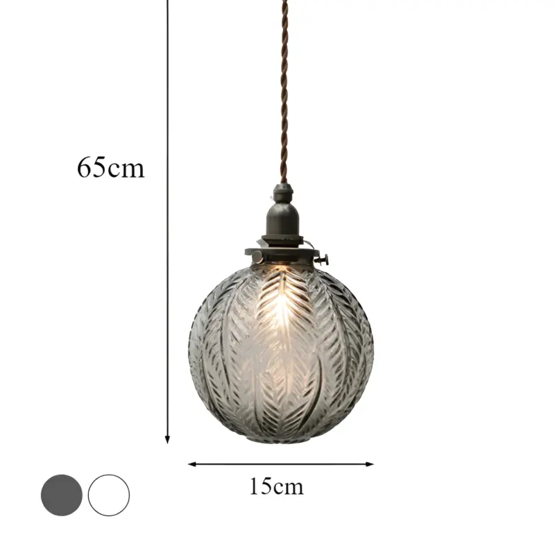 Feather Glow Smoke Grey Sphere Pendant Light made of Clear Glass tag1