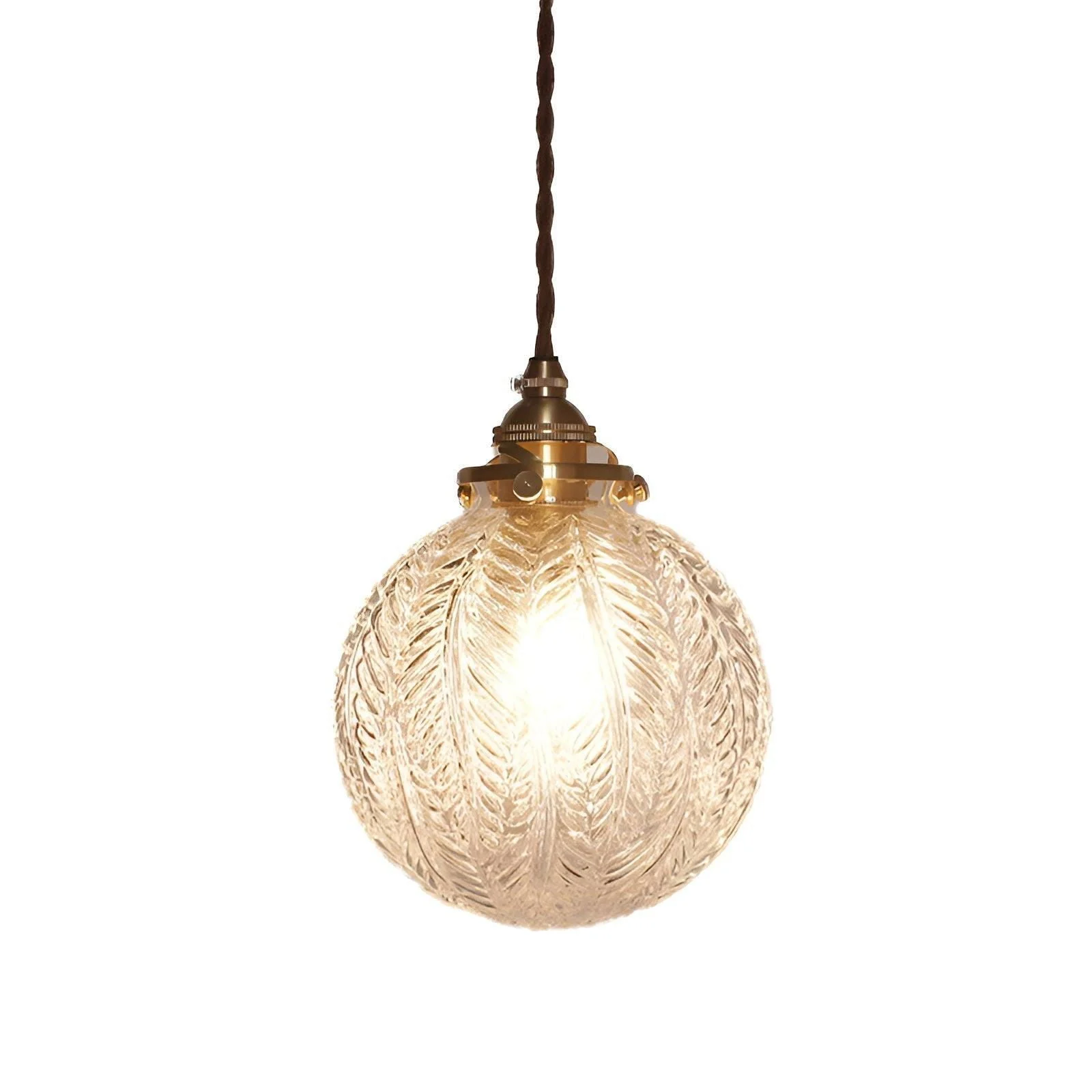 Feather Glow - Smoke Grey Sphere Pendant Light made of Clear Glass -  - #tag1#