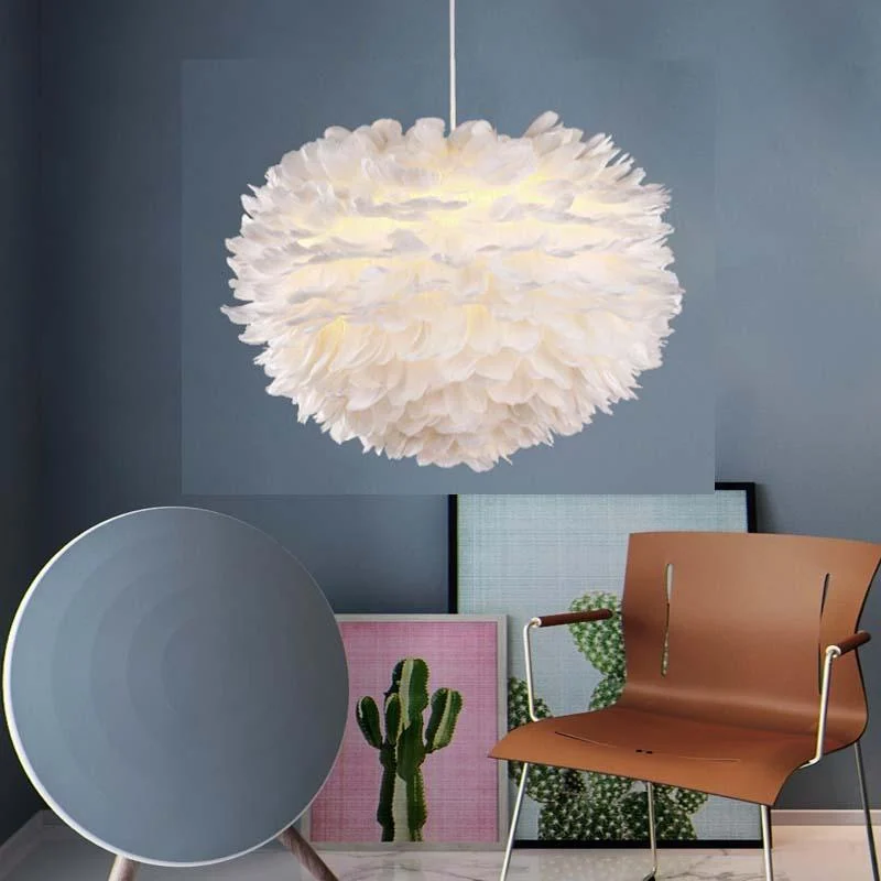Feather Pendant Lights Hanglamp Pendant Lamp Nordic Design Lustre Vintage Loft Decor Dining Room Kitchen Home Light Fixtures LED -  - #tag1#