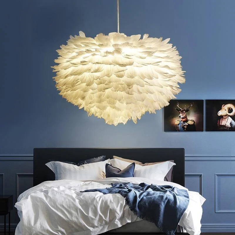 Feather Pendant Lights Hanglamp Pendant Lamp Nordic Design Lustre Vintage Loft Decor Dining Room Kitchen Home Light Fixtures LED -  - #tag1#