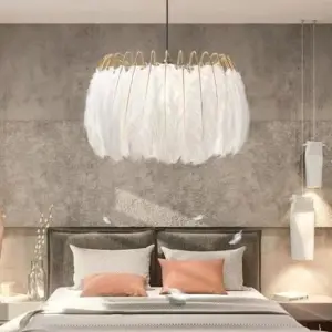 Feathered Elegance Chandelier Lamp
