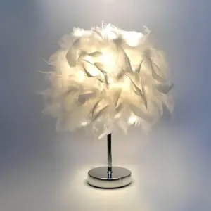 Homeko - Round Table Lamp with Feathers