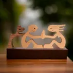 Feet of love handmade wooden sculpture of dog and human symbol of eternal bond tag1