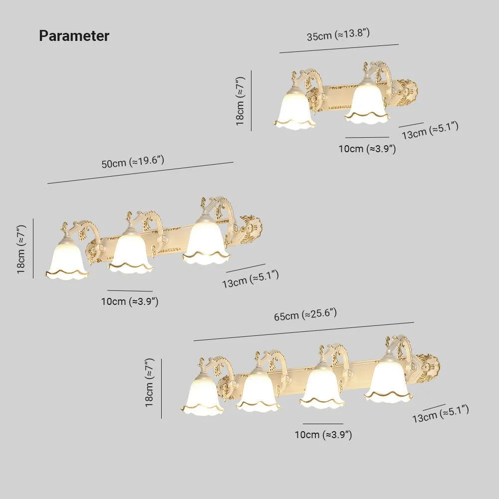 Félicie Classic Mirror Wall Lamp - 4 Colors, 2/3/4 Lamps -  - #tag1#