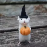 Felt Mouse and Pumpkin Ornament tag1