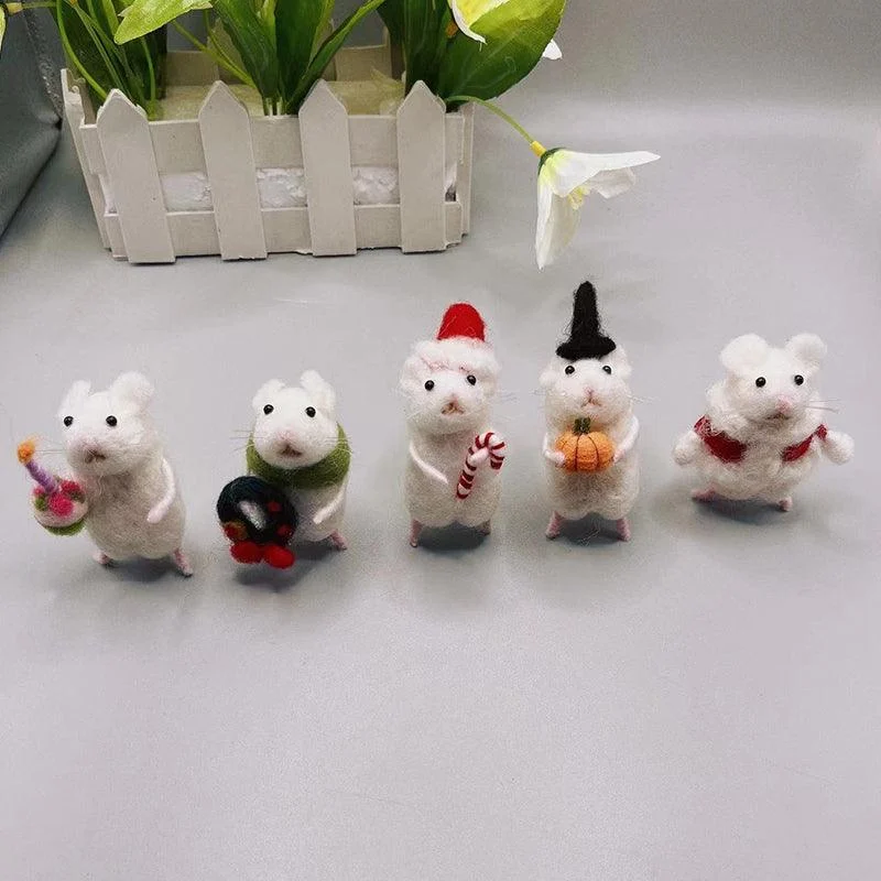 Felt Mouse and Pumpkin Ornament -  - #tag1#