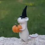Felt Mouse and Pumpkin Ornament tag1