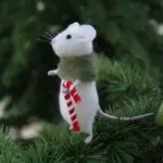 Felt Mouse and Pumpkin Ornament tag1