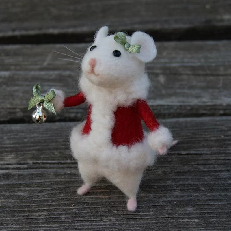 Felt Mouse and Pumpkin Ornament -  - #tag1#